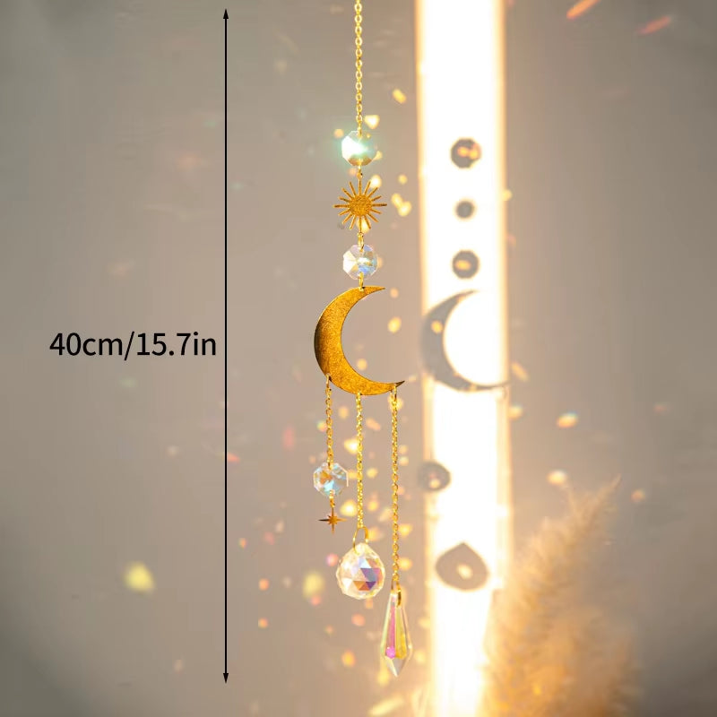 Crystal Wind Chimes Sun Catchers Hanging Pendant Light Catching Jewelry Wind Chimes for Home Garden Wedding Garden Decoration