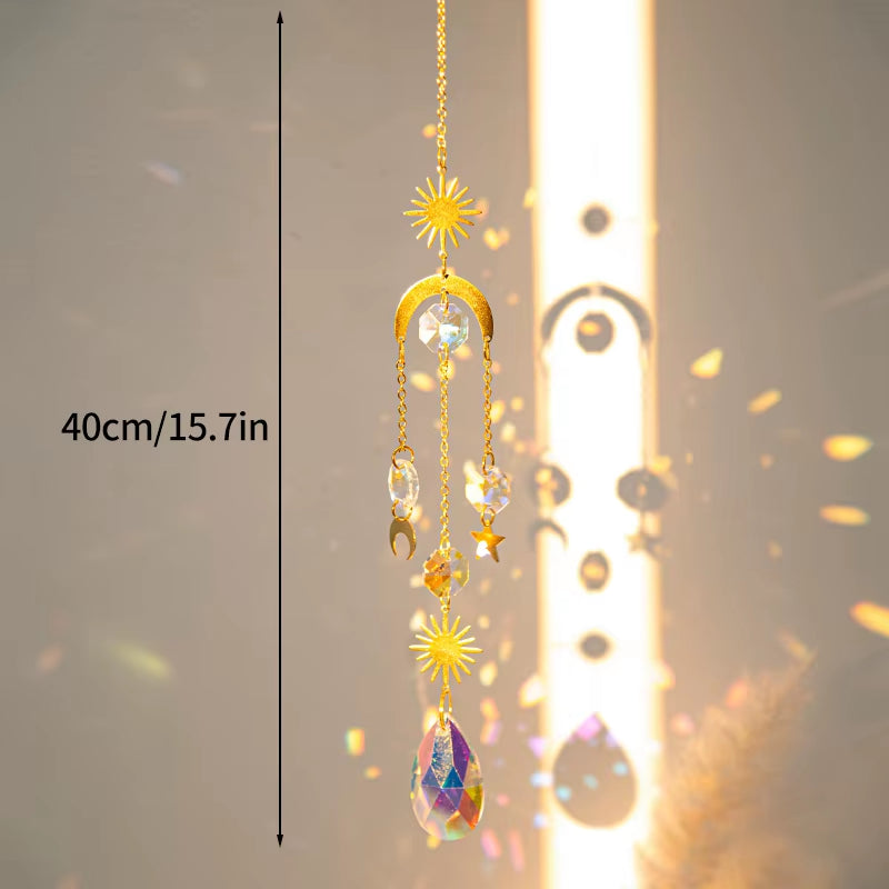 Crystal Wind Chimes Sun Catchers Hanging Pendant Light Catching Jewelry Wind Chimes for Home Garden Wedding Garden Decoration