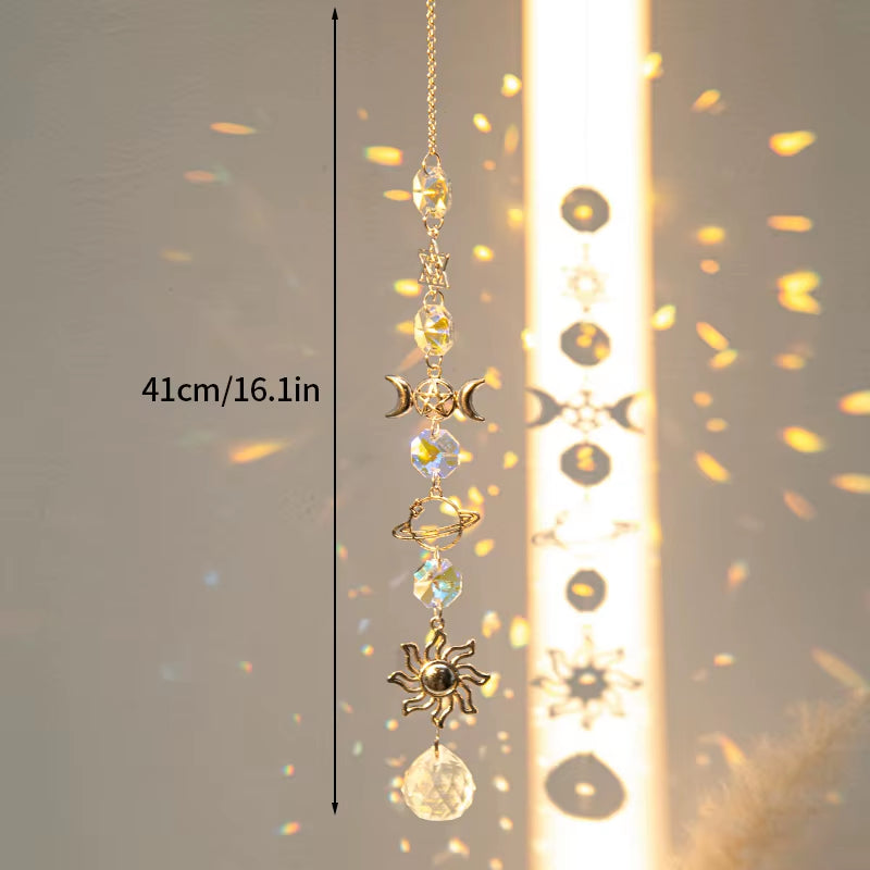 Crystal Wind Chimes Sun Catchers Hanging Pendant Light Catching Jewelry Wind Chimes for Home Garden Wedding Garden Decoration