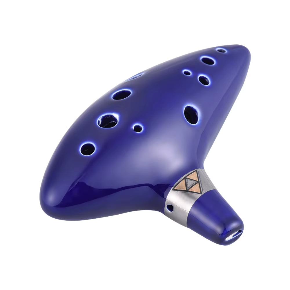 12 Hole Ocarina Ceramic Alto C Vessel Flute Wind Musical Instrument with Song Book Neck String Neck Cord and Music Score