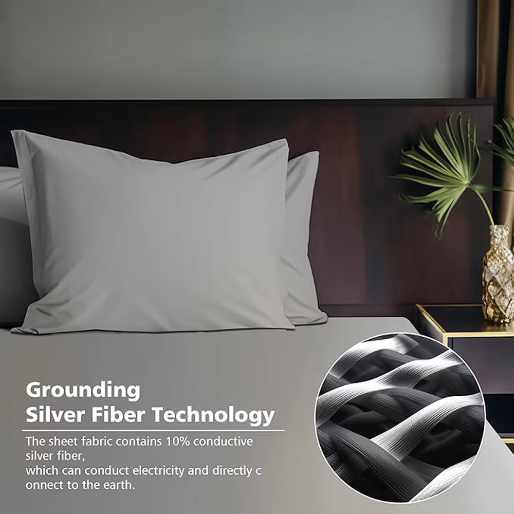 Earthing Pillow Case with Grounding Cord for Health & EMF Protection Conductive Kits 75*50Cm 1Pcs