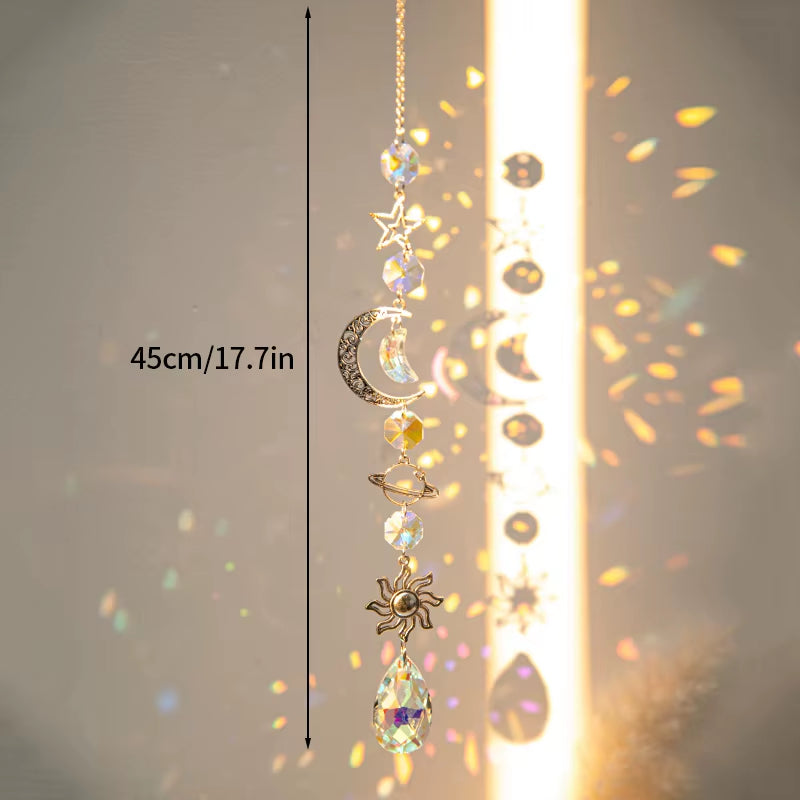 Crystal Wind Chimes Sun Catchers Hanging Pendant Light Catching Jewelry Wind Chimes for Home Garden Wedding Garden Decoration