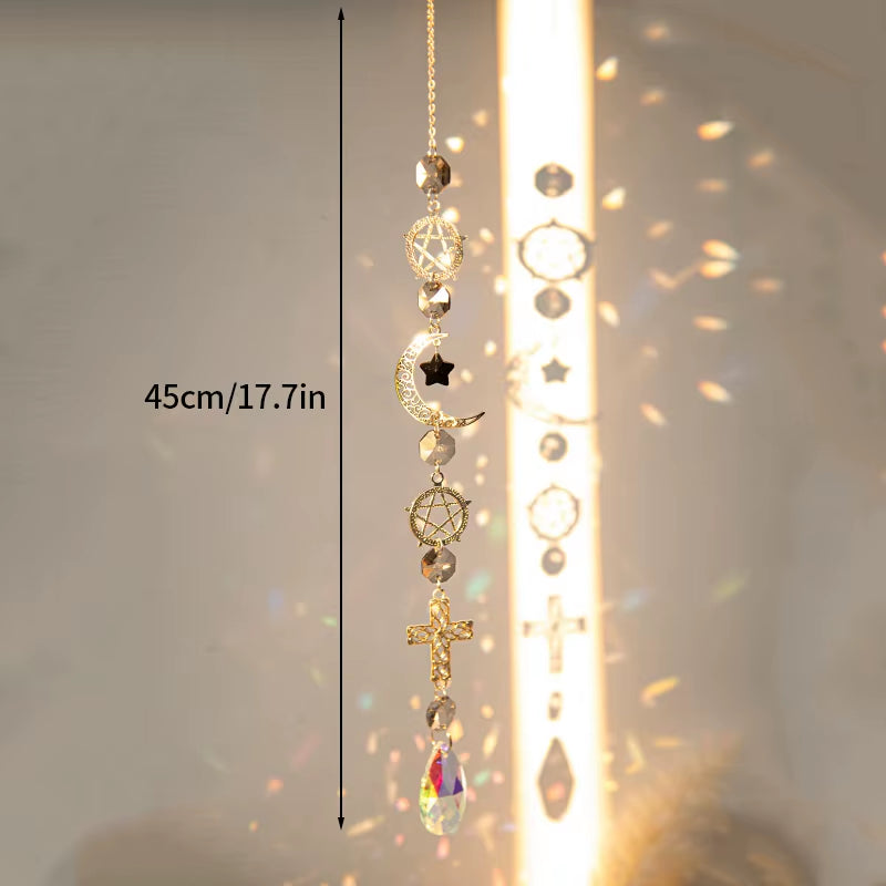 Crystal Wind Chimes Sun Catchers Hanging Pendant Light Catching Jewelry Wind Chimes for Home Garden Wedding Garden Decoration