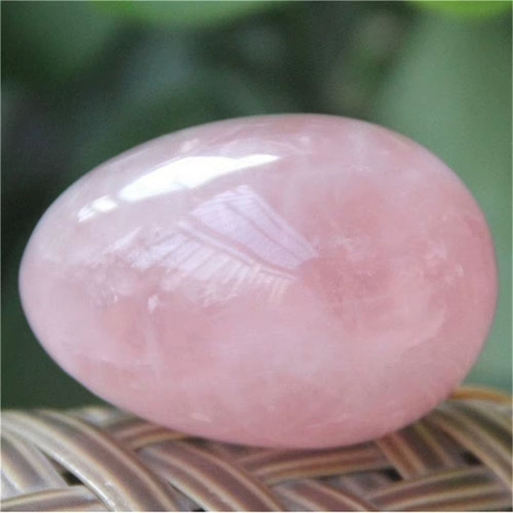 Natural Pink Rose Quartz Crystal Egg Ball Magic Sphere Healing