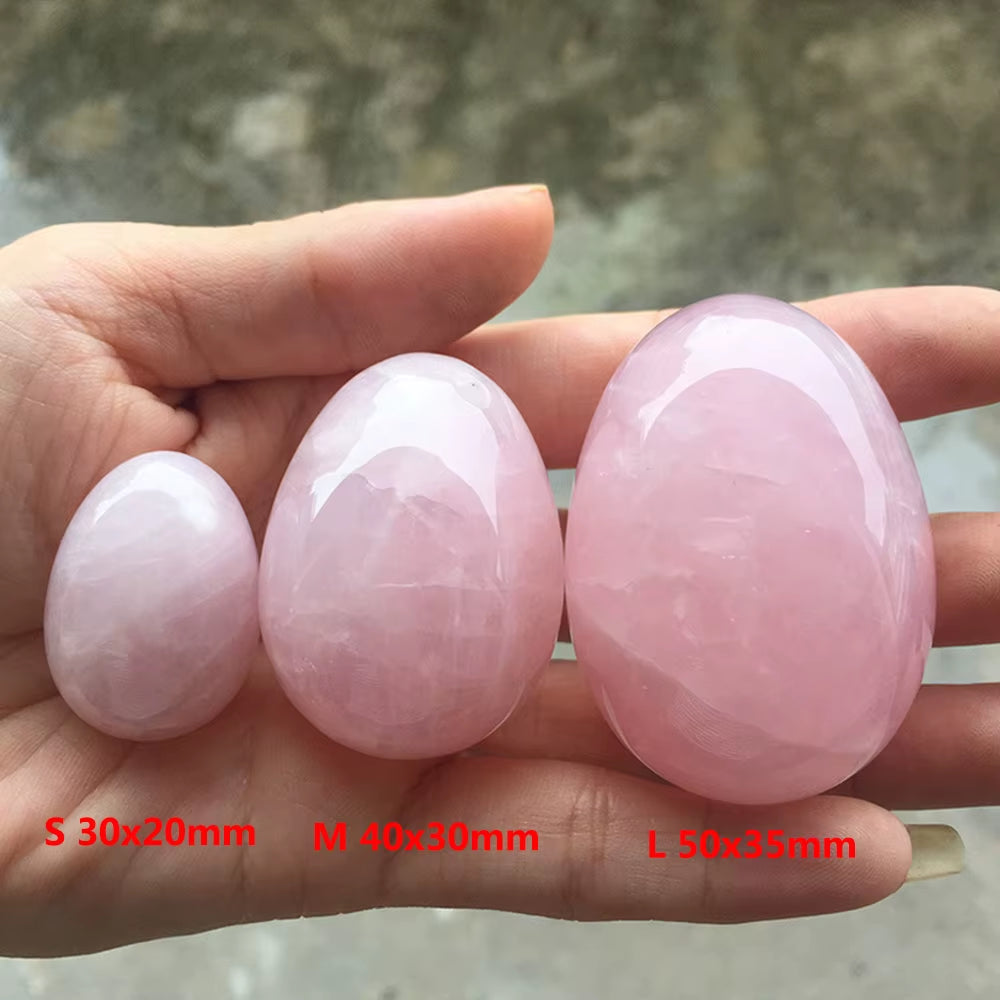 Natural Pink Rose Quartz Crystal Egg Ball Magic Sphere Healing