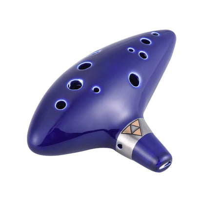 12 Hole Ocarina Ceramic Alto C Vessel Flute Wind Musical Instrument with Song Book Neck String Neck Cord and Music Score