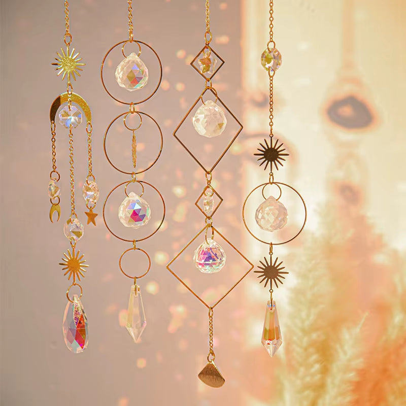 Crystal Wind Chimes Sun Catchers Hanging Pendant Light Catching Jewelry Wind Chimes for Home Garden Wedding Garden Decoration