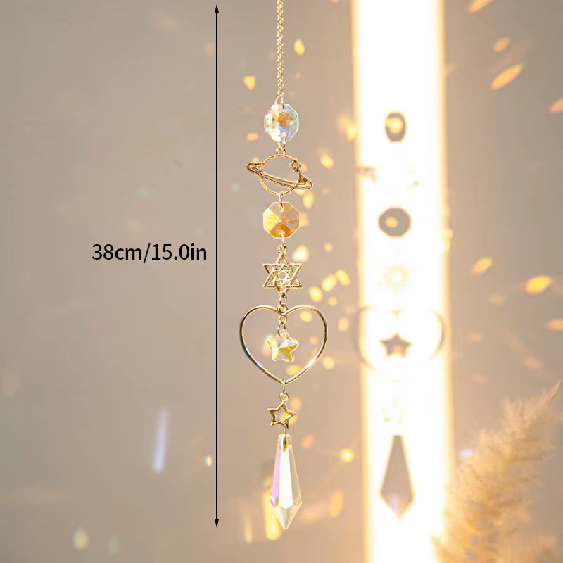 Crystal Wind Chimes Sun Catchers Hanging Pendant Light Catching Jewelry Wind Chimes for Home Garden Wedding Garden Decoration