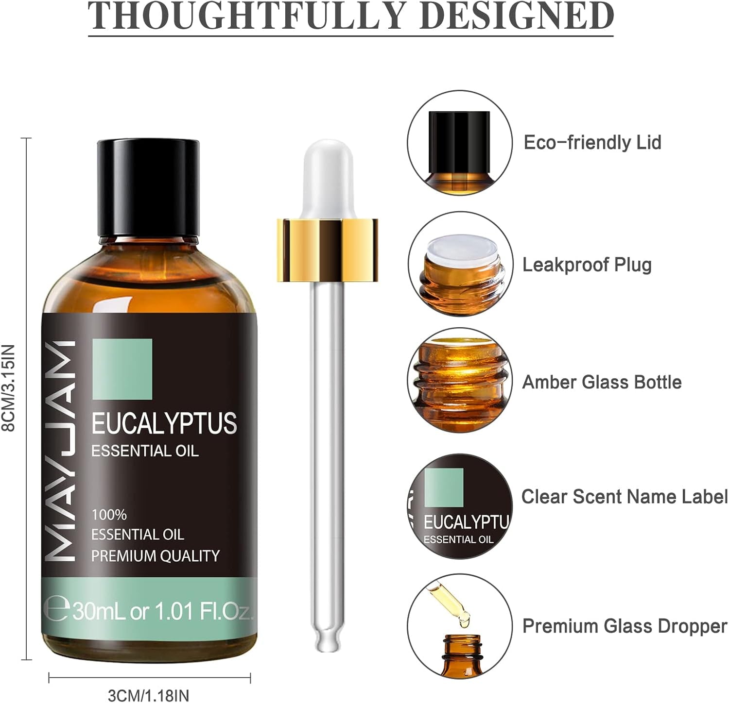 Eucalyptus Essential Oils 30ML, Eucalyptus Oils for Diffuser, Humidifier, DIY, Home, Wardrobes